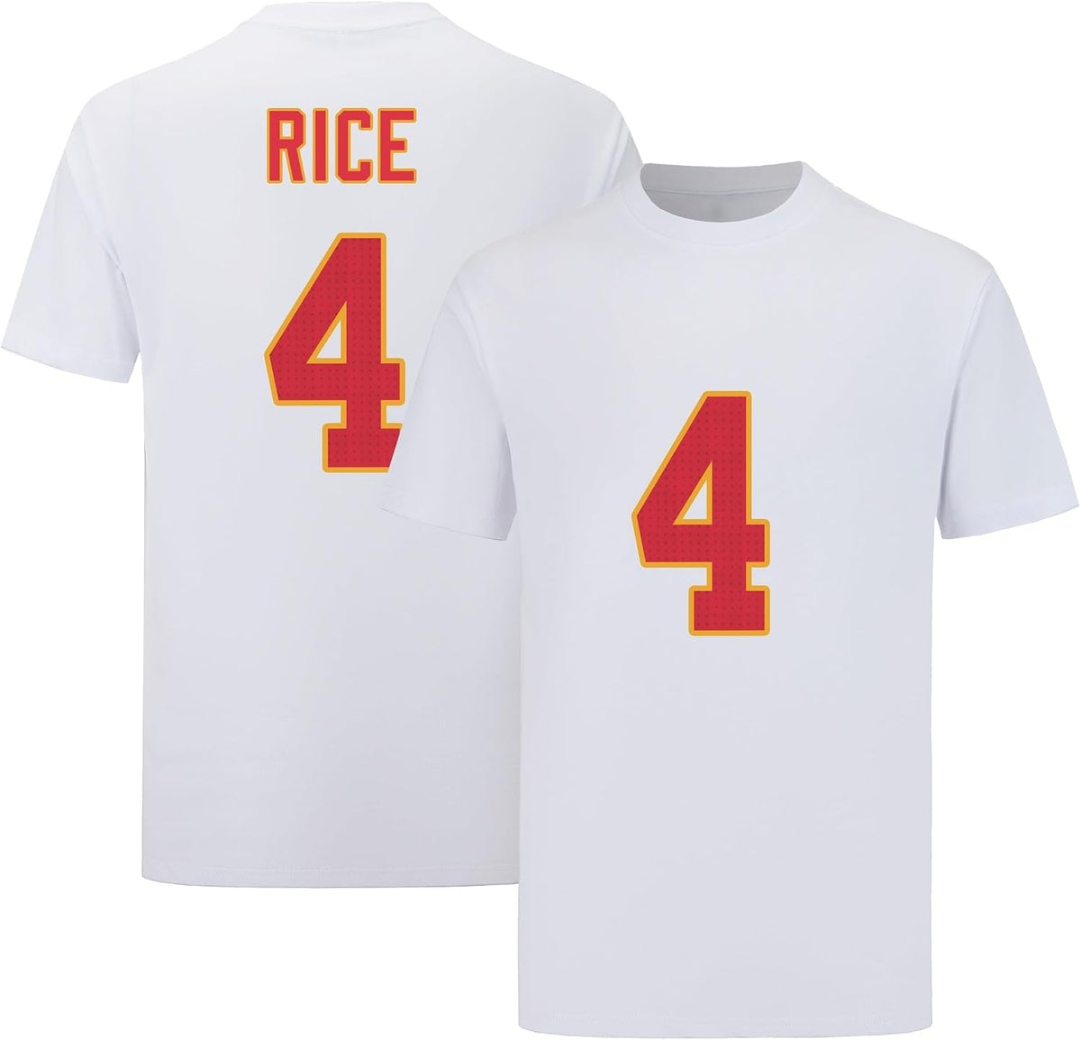 Mens/Women/Kid Football Stitched T-Shirt - White-4