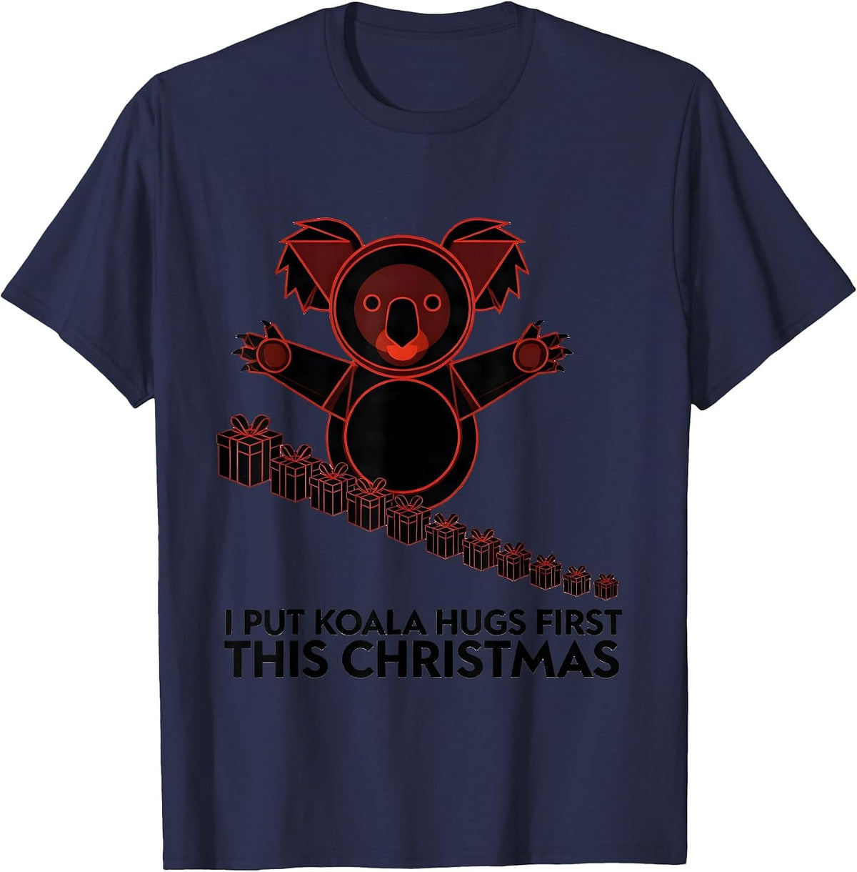 Men's I Put Koala Hugs First This Christmas Cute Koala Lover T-Shirt - Navy Blue