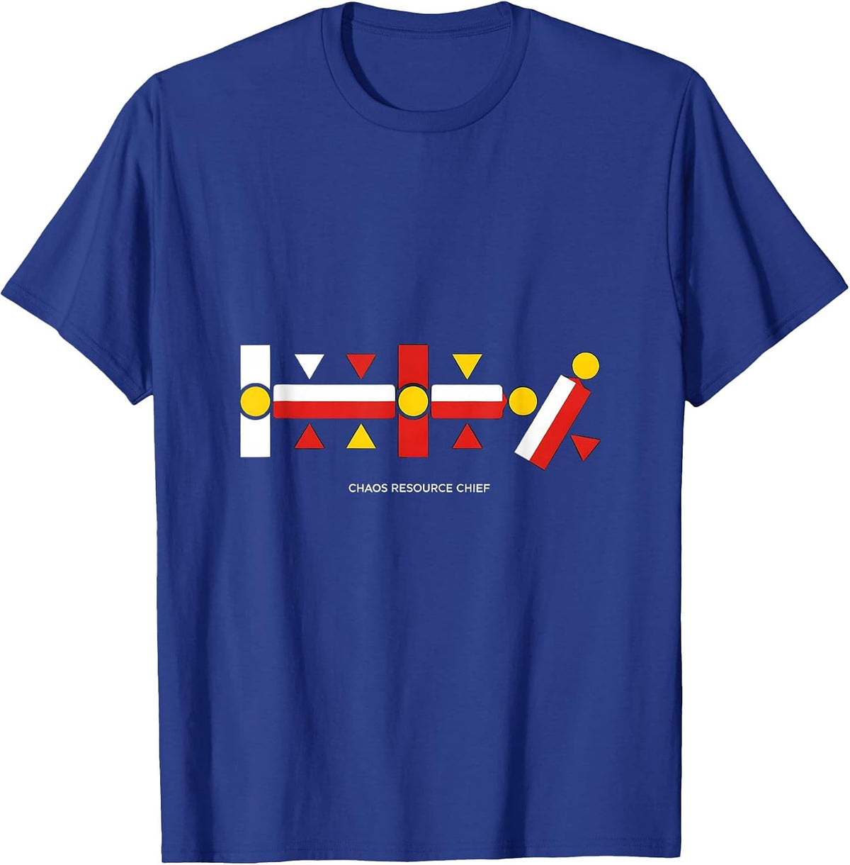 Men's Chaos Resource Chief Bauhaus Modernist Funny Chaos T-Shirt - Royal Blue
