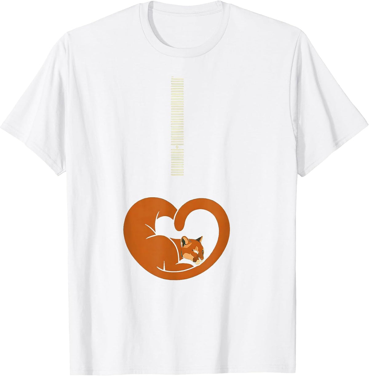 Men's Cougar Girlfriend Mountain Lion Heart Shape Funny Boyfriend T-Shirt - White