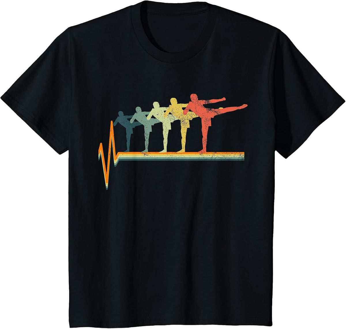 Kickboxing Muay Thai Thaiboxing MMA Vintage T-Shirt - Black