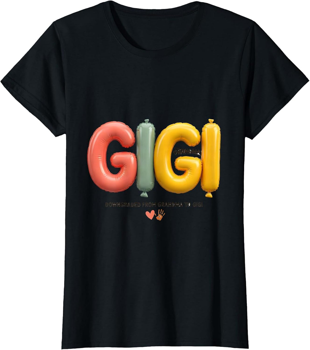Downgraded From Grandma To Gigi Funny Grandmother Family T-Shirt - Black