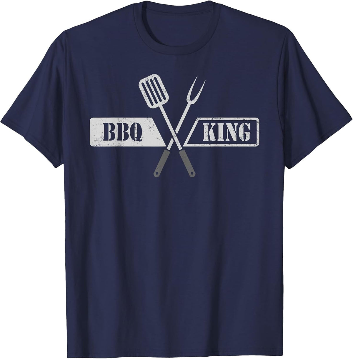 BBQ King Shirt for Grilling Dads & Barbecue Lovers T-Shirt - Navy Blue