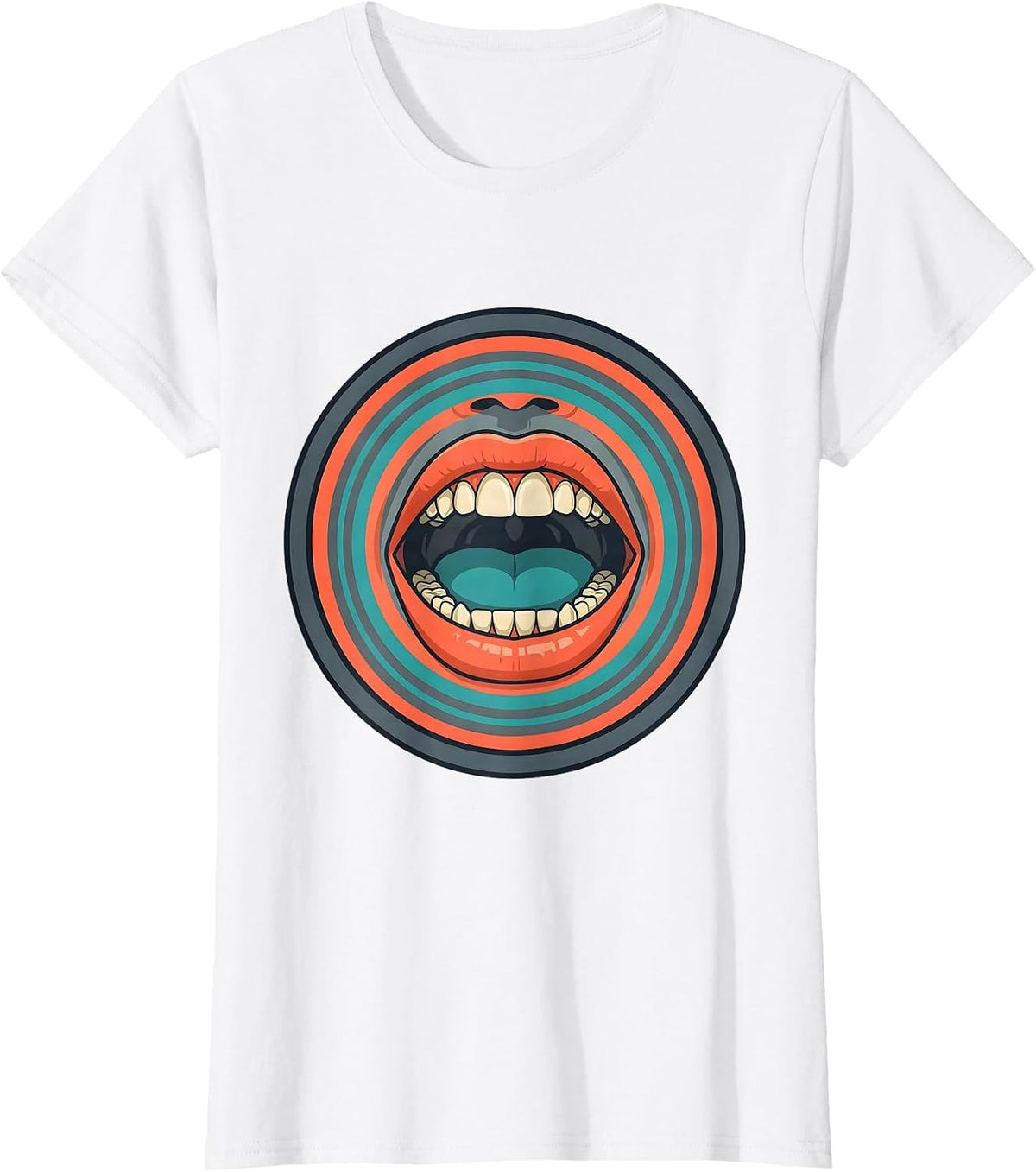Women's Anatomical Mouth Sound Waves SLP Graphic T-Shirt - White
