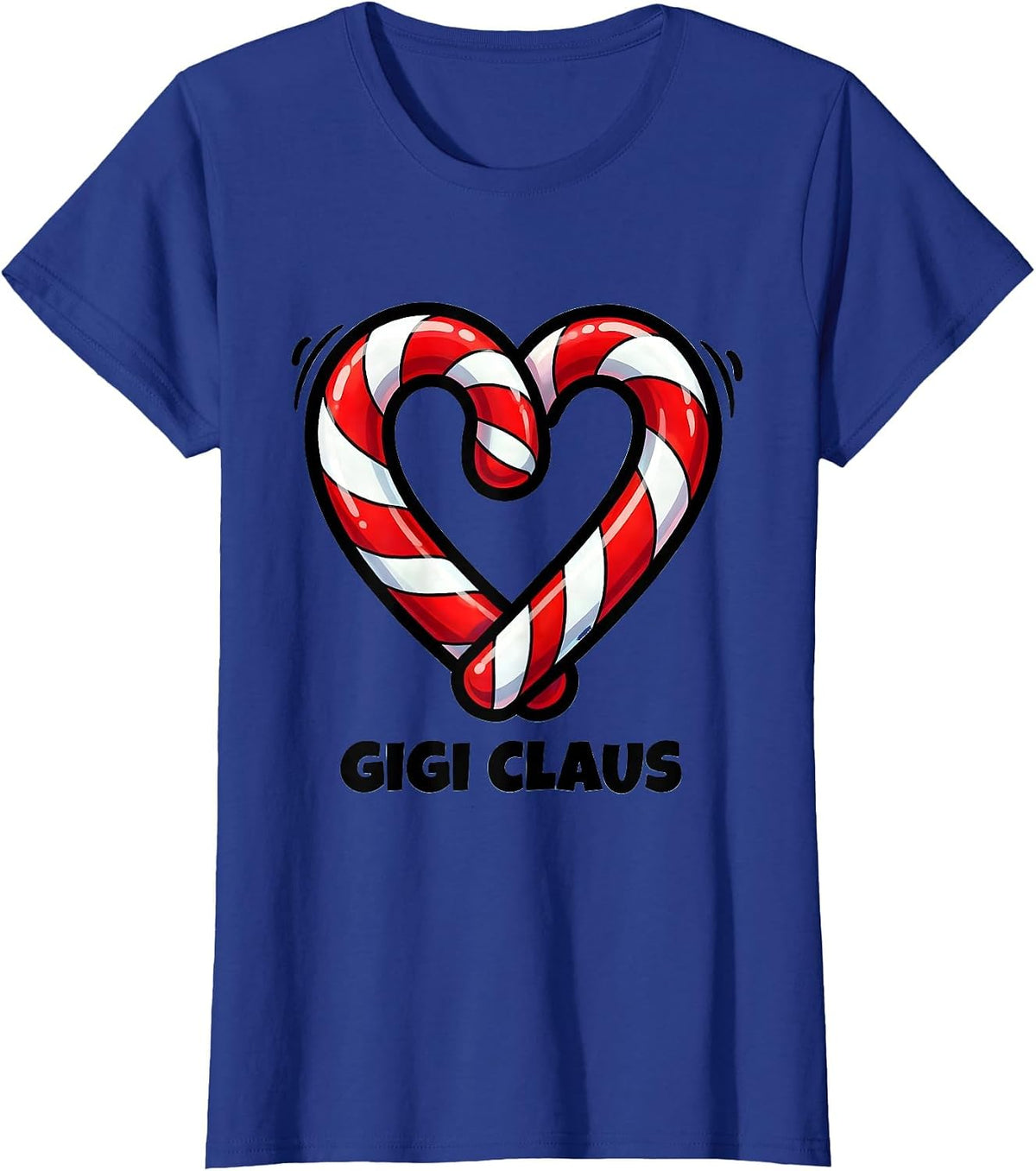 Women's Gigi Claus Cartoon Family Matching Christmas Pajama Role T-Shirt - Royal Blue