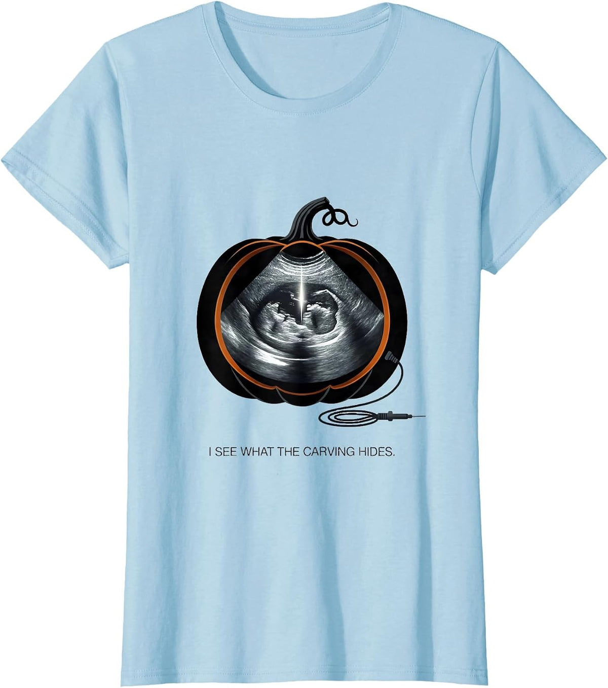 I See What The Carving Hides Editorial Conceptual T-Shirt - Baby Blue