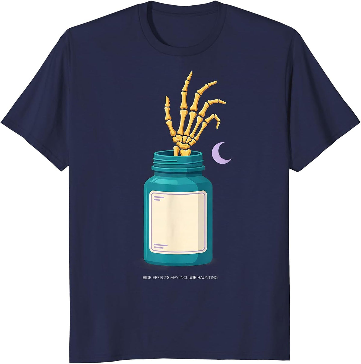 Men's Side Effects May Include Haunting Funny Pharmacy Tech T-Shirt - Navy Blue