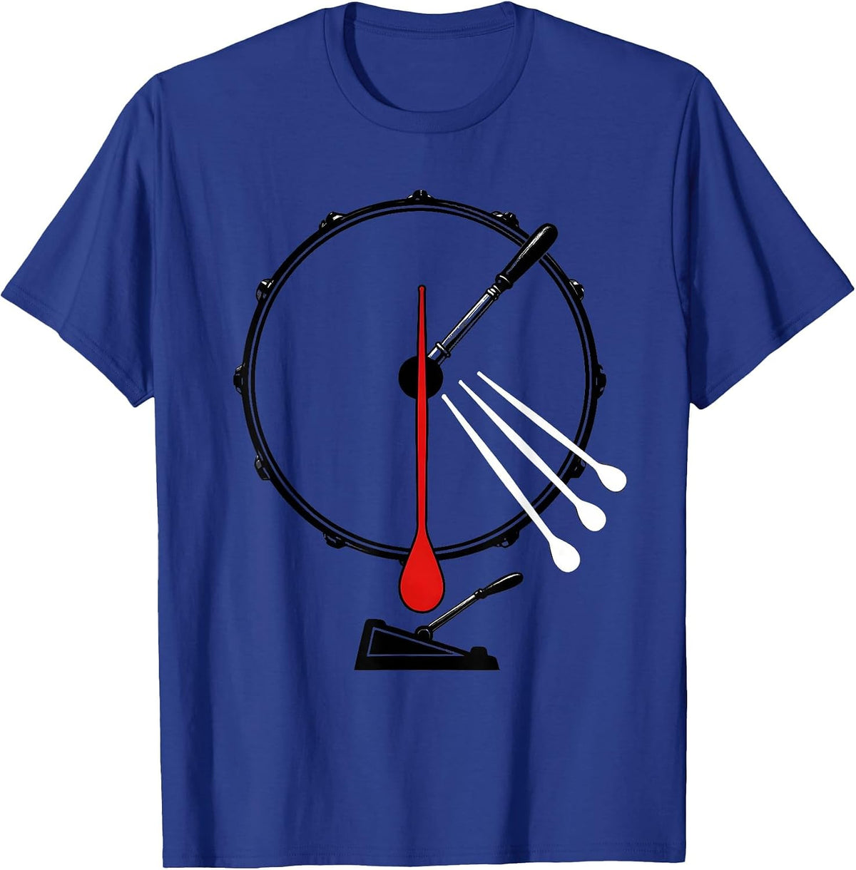 Bass-Drum Metronome Drummer Percussionist Humor T-Shirt - Royal Blue