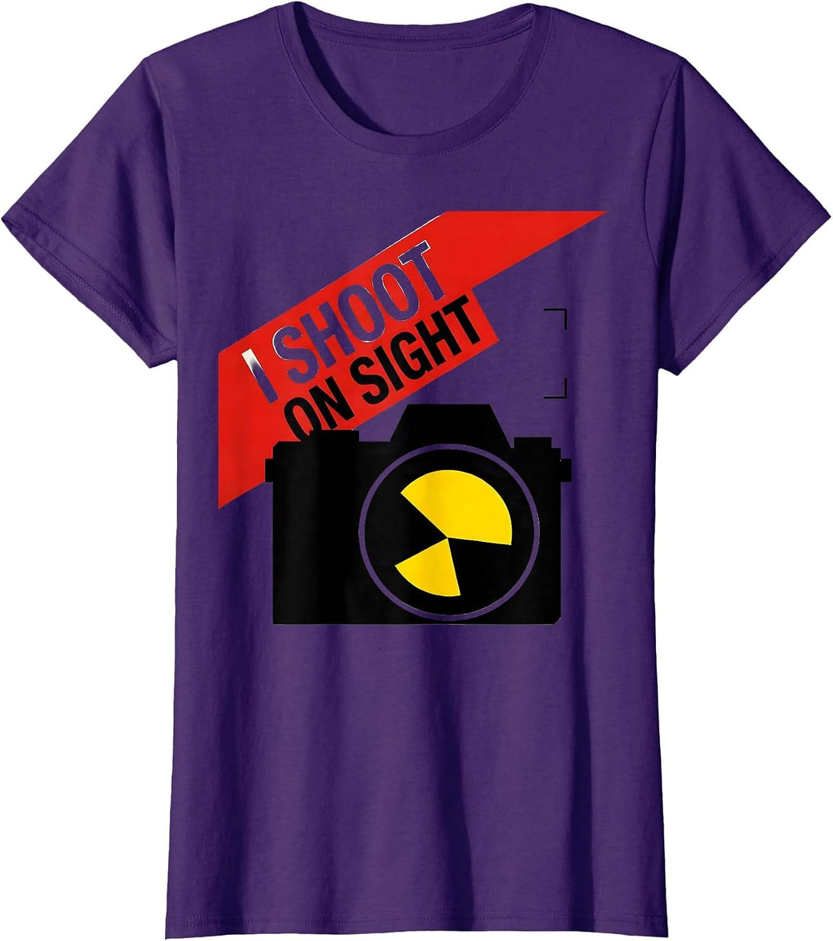 Women's I Shoot On Sight Bauhaus Modernist Photography Humor Gift T-Shirt - Purple