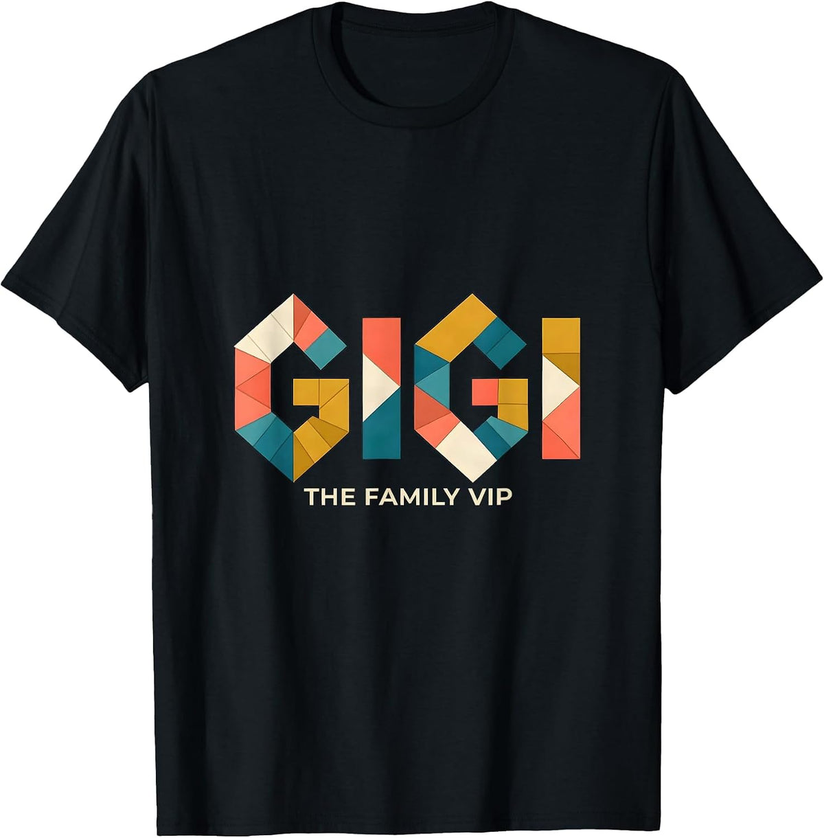 Men's I'm Gigi The Family VIP Quilt Block Patchwork Grandma Humor T-Shirt - Black