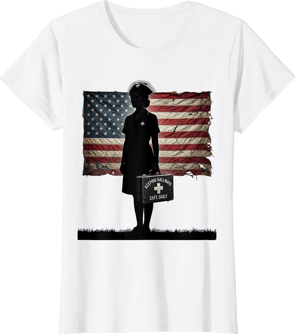 Keeping Hallways Safe Daily School Nurse Design T-Shirt - White