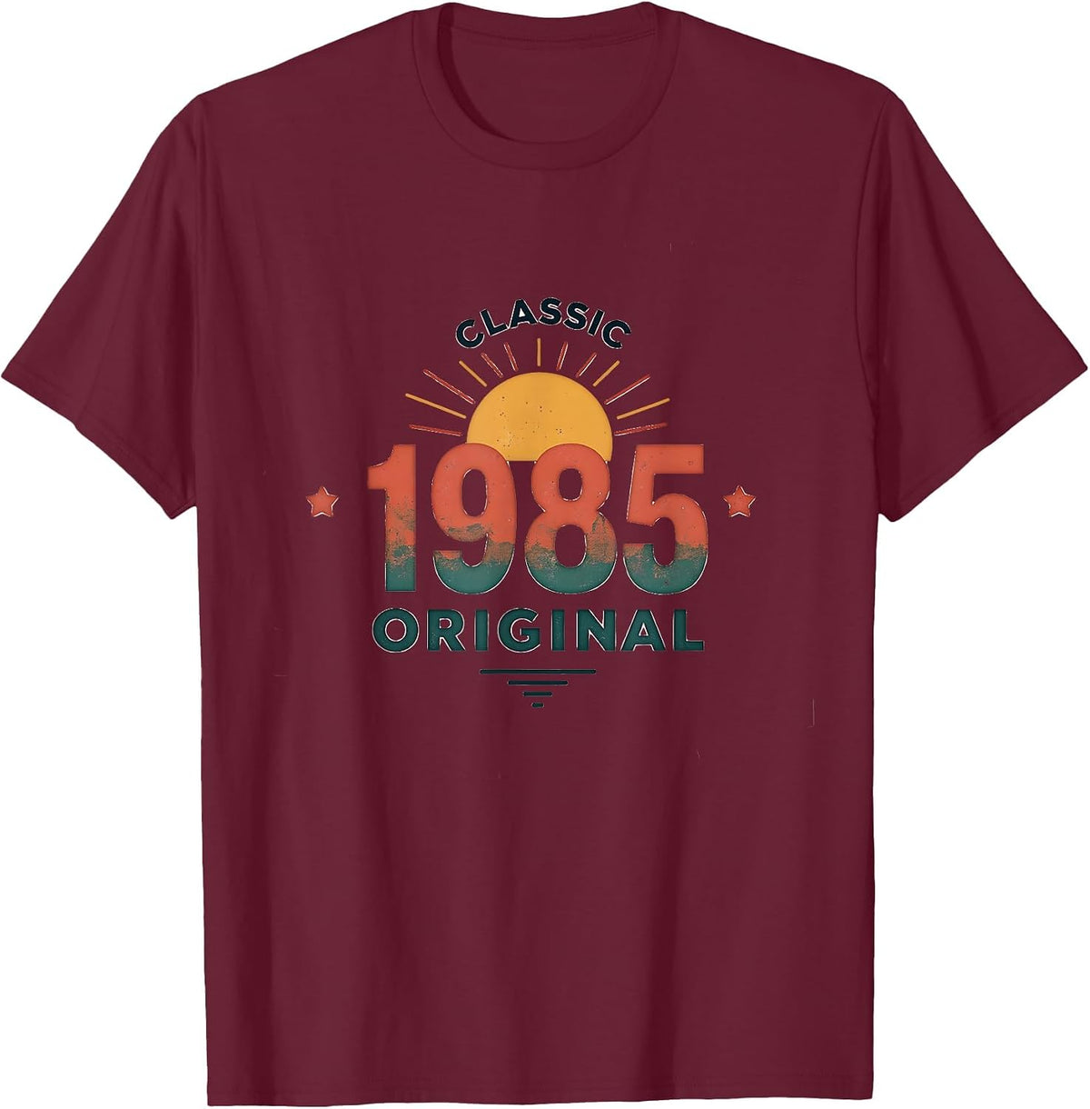 Classic 1985 Original Vintage Retro Design T-Shirt - Burgundy