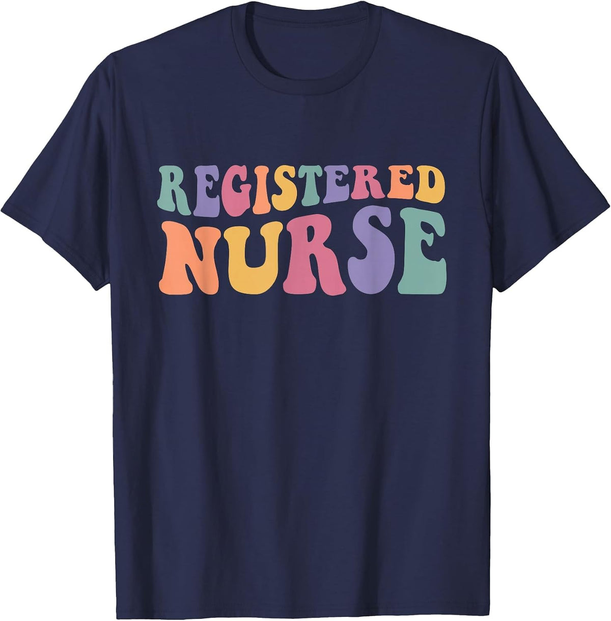 RN Nurse Groovy Registered Nurse Nursing School Women T-Shirt - Navy Blue