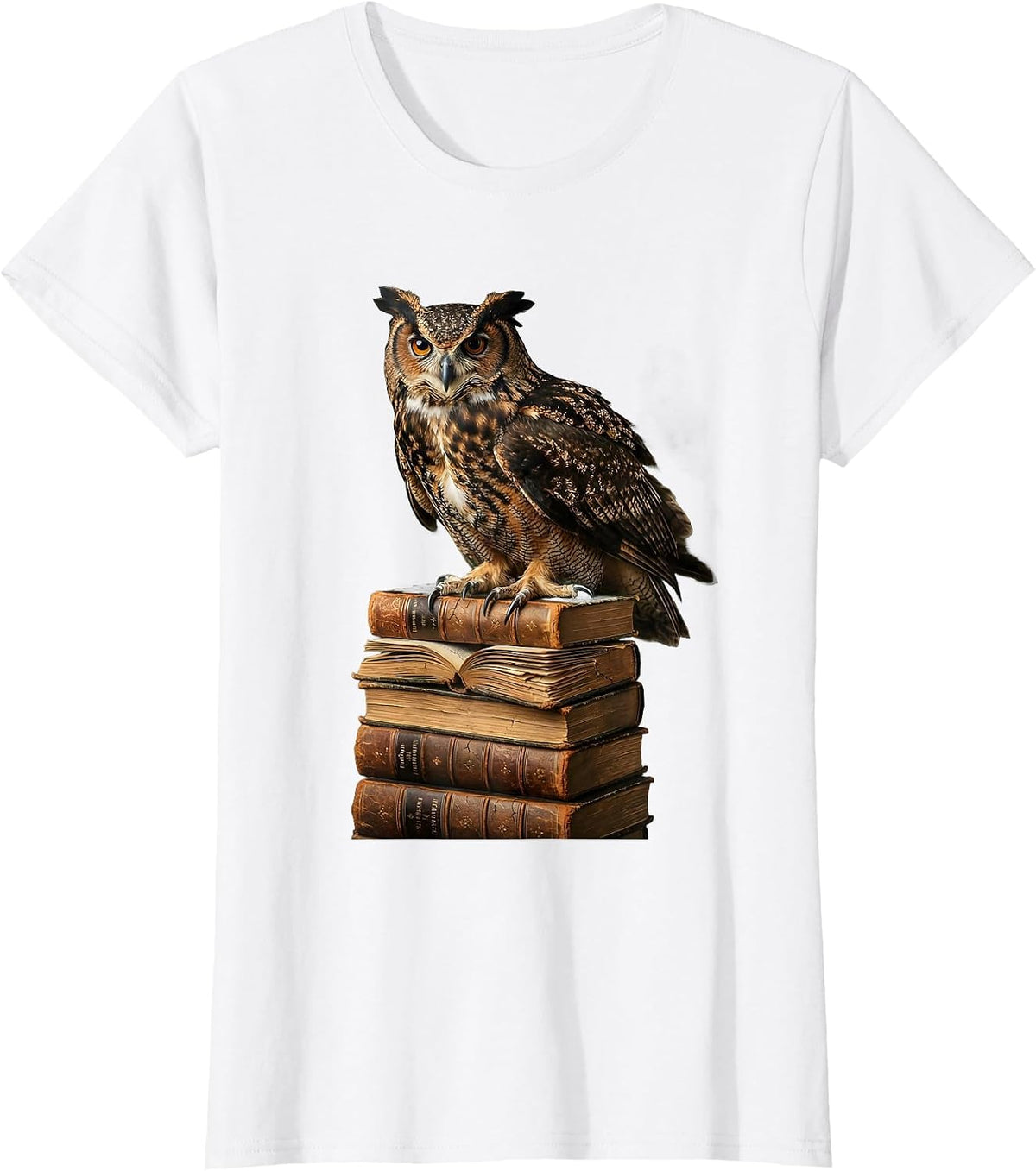Women's Owl on Books Reading Is My Favorite Sport T-Shirt - White