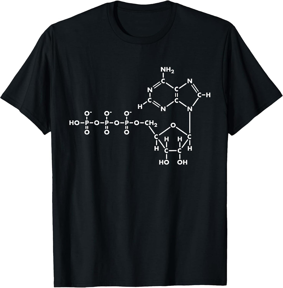 Adenosine Triphosphate ATP Organic Chemistry T-Shirt - Black