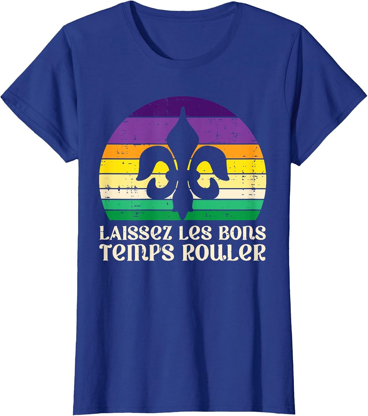 Laissez Les Bons Temps Rouler Fleur Lis Mardi Gras Women T-Shirt - Royal Blue