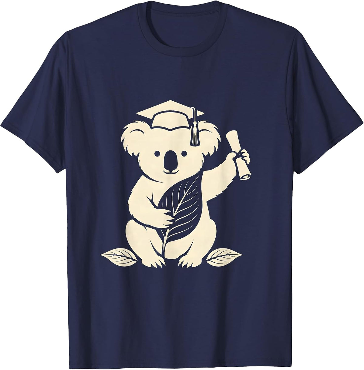 Graduation Koala Silhouette Cute Australian Wildlife Gift T-Shirt - Navy Blue