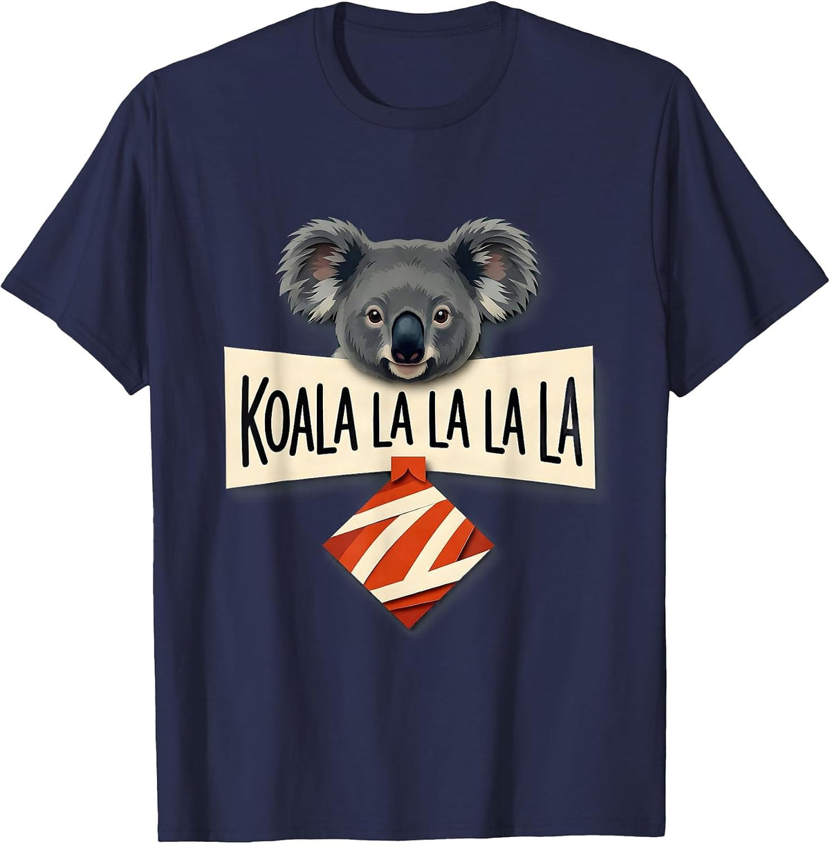 Men's Koala La La La La Funny Australian Animal Christmas Pun T-Shirt - Navy Blue