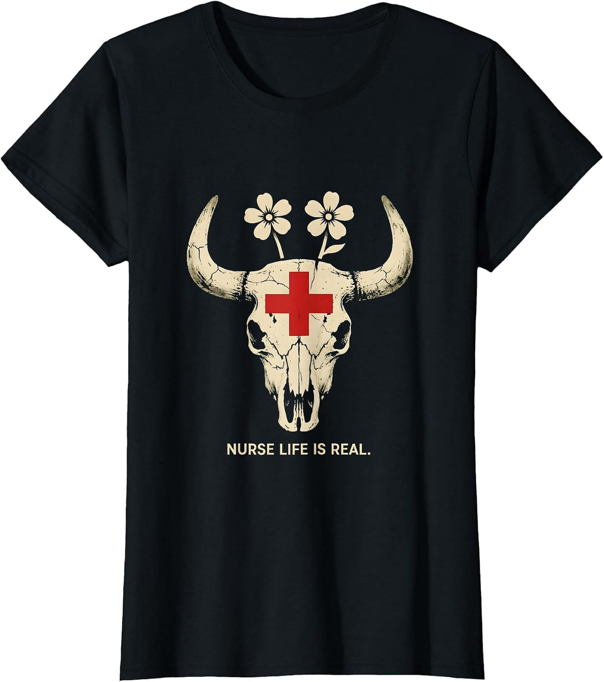 Nurse Life Is Real School Nurse Design T-Shirt - Black