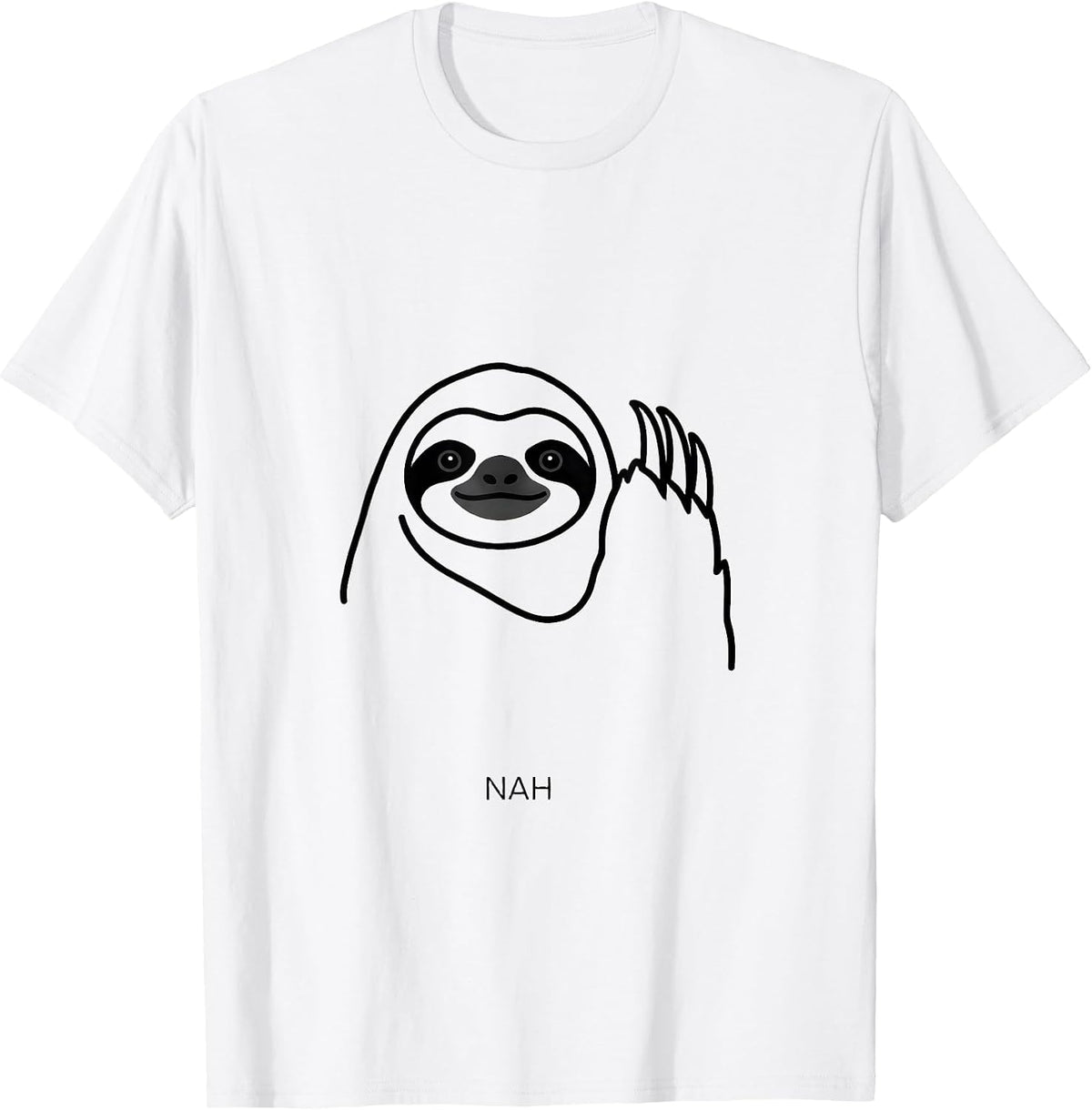 Men's Nah Funny Sloth Lover Lazy Animal Humor T-Shirt - White