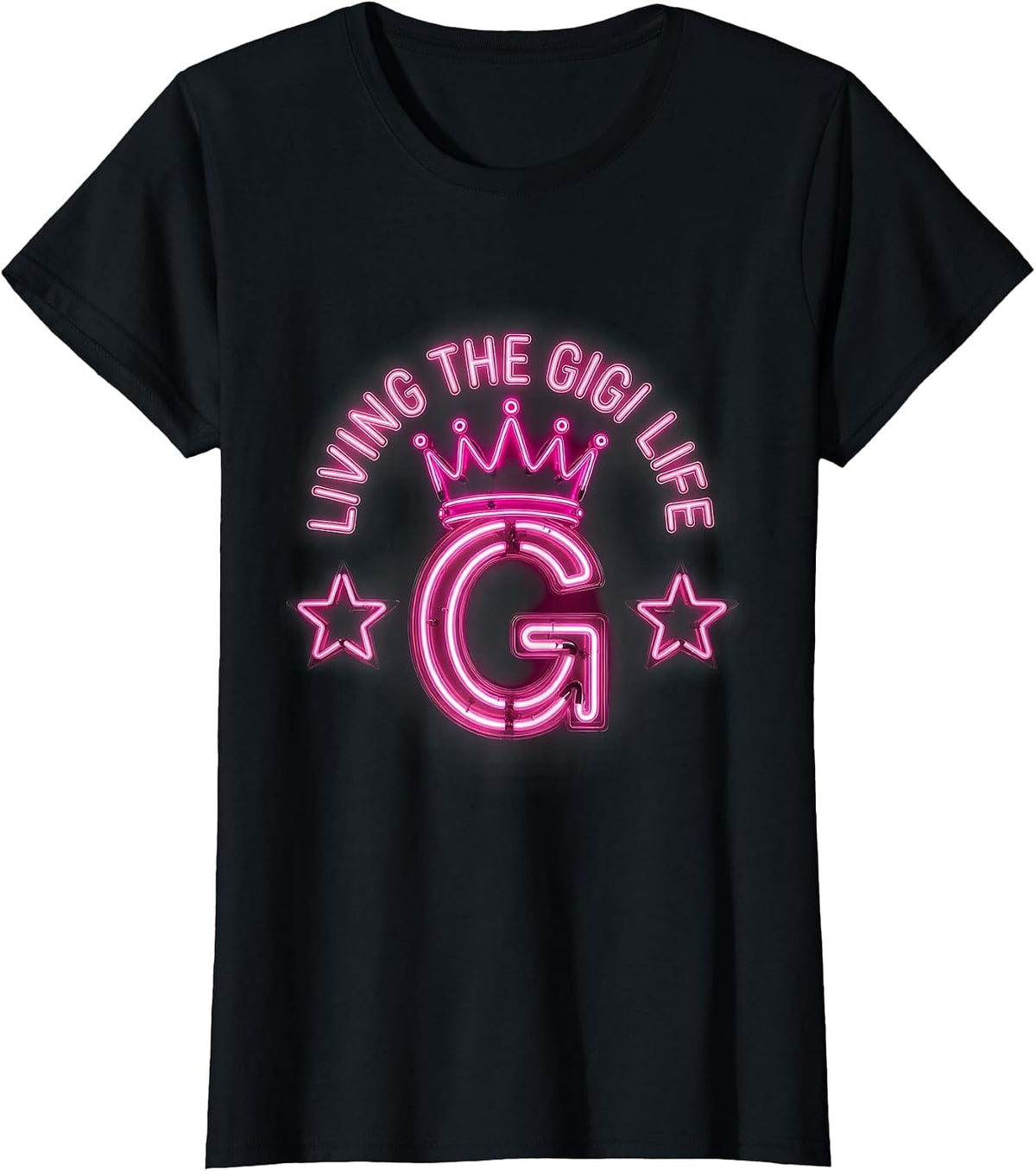 Living the Gigi Life Grandma Design T-Shirt - Black