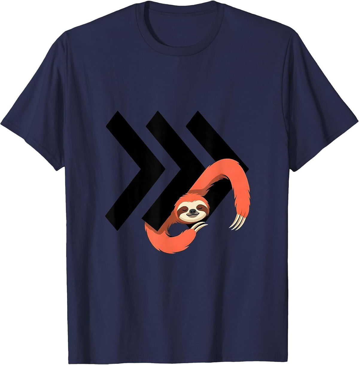 Men's Sloth Fast-Forward Chill Humor Animal Lover Gift T-Shirt - Navy Blue