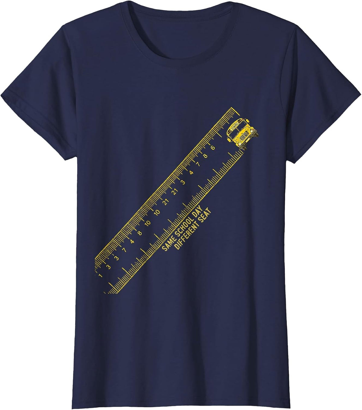 Women's Same School Day, Different Seat Funny School Bus Driver Gift T-Shirt - Navy Blue