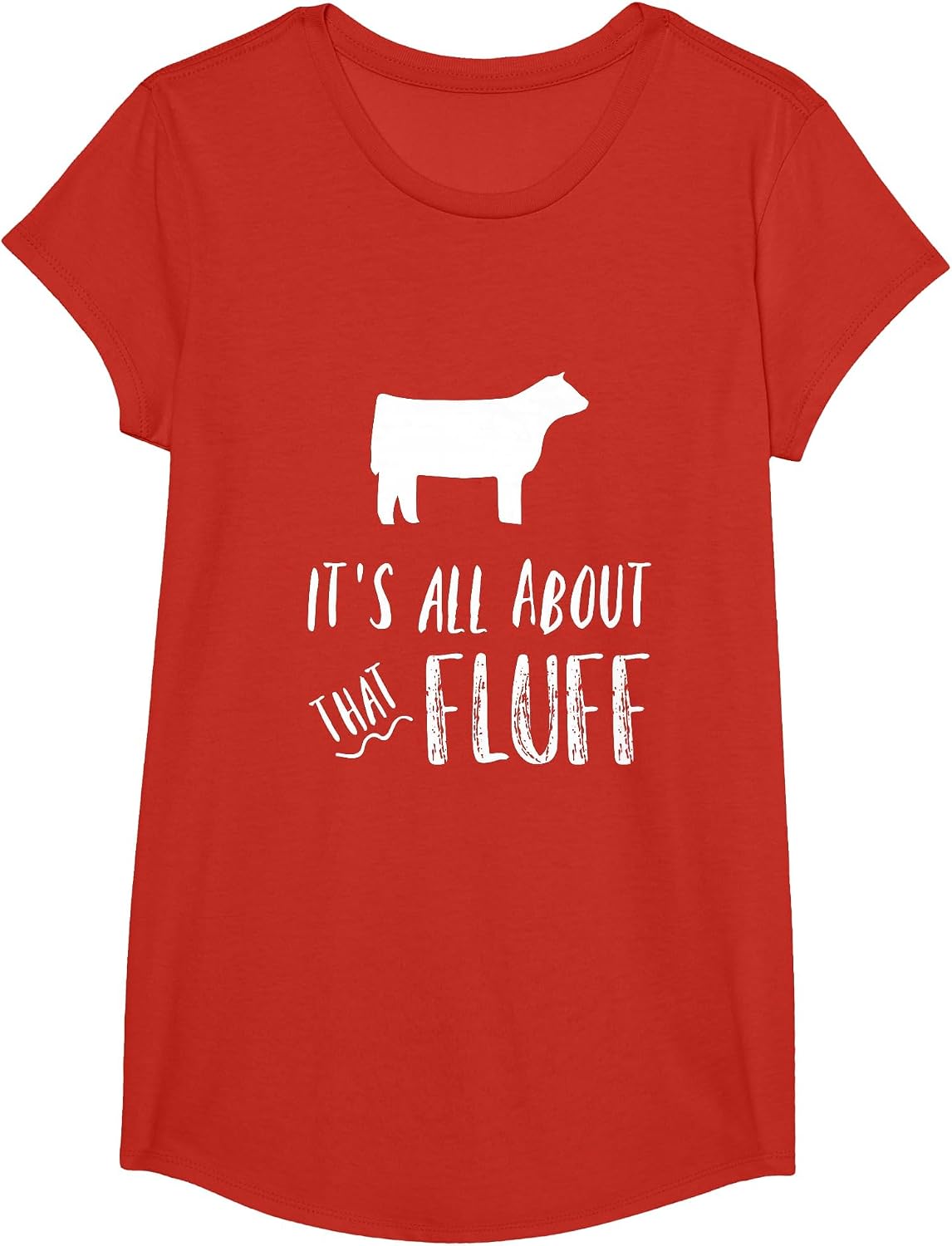 Funny Cow Showing T-Shirt - Girls Red