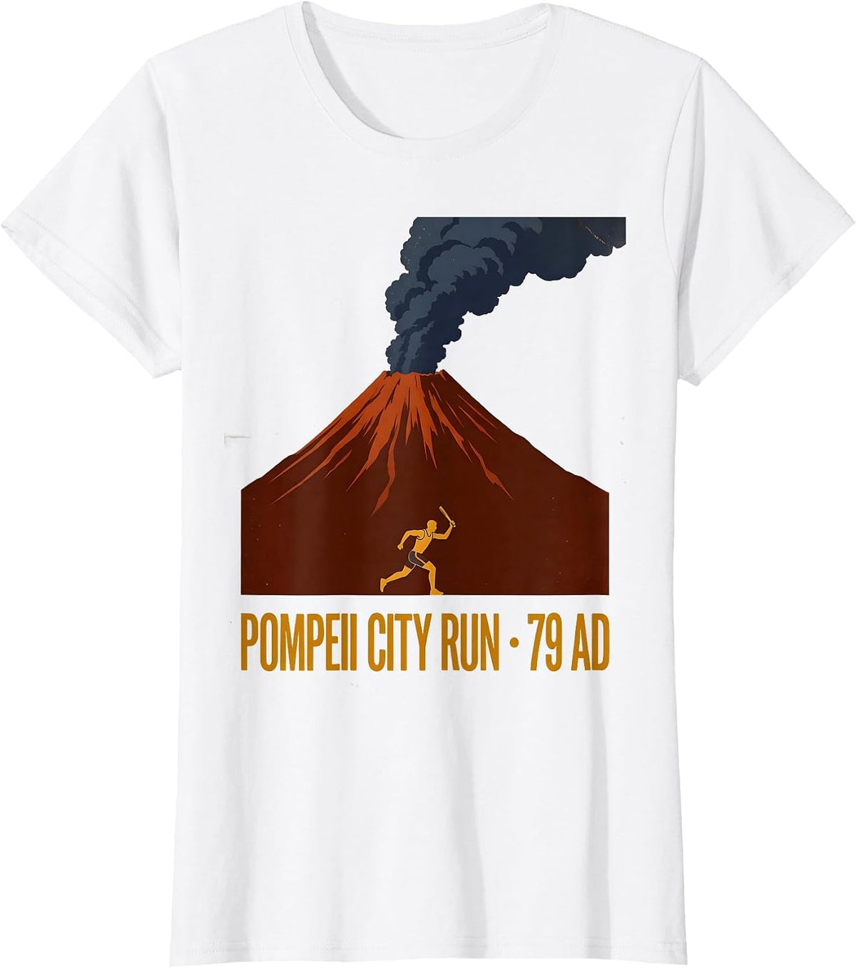 Pompeii City Run 79 AD Vintage Funny History Buff Geography T-Shirt - White
