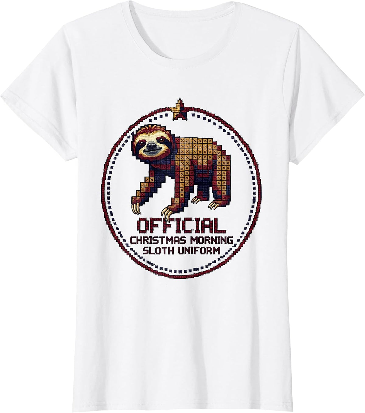 Official Christmas Morning Sloth Uniform Funny Sloth Lover T-Shirt - White