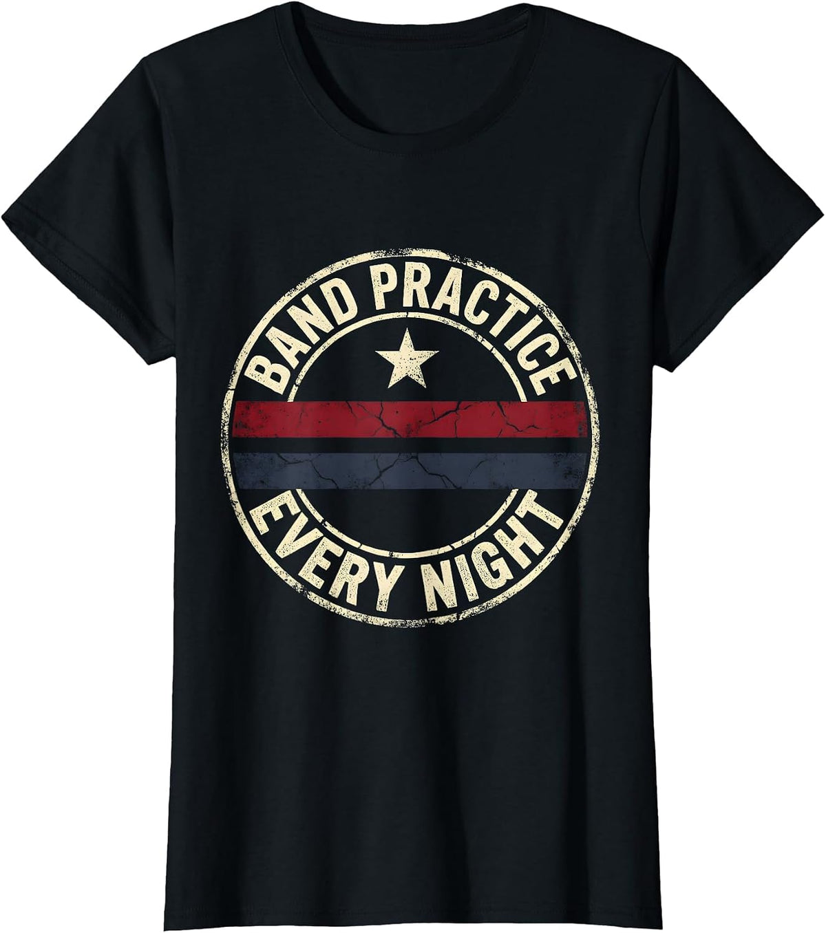 Band Practice Every Night Musician Design T-Shirt - Black