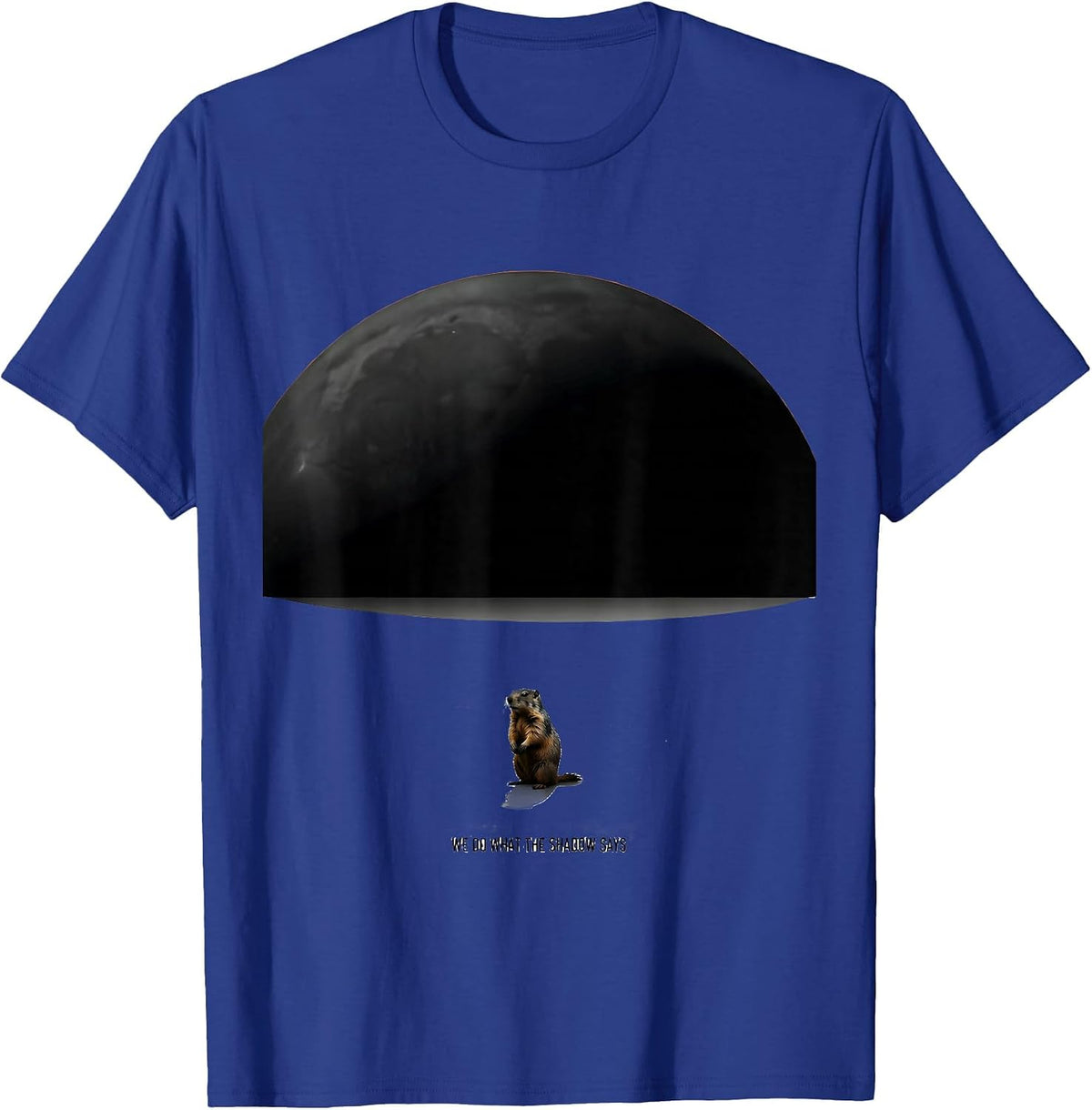 We Do What The Shadow Says Funny Groundhog Day Retro Humor T-Shirt - Royal Blue