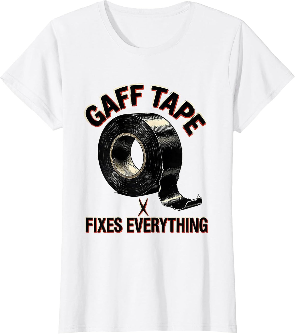Women's Gaff Tape Fixes Everything Funny Theater Kid Musical Theatre T-Shirt - White