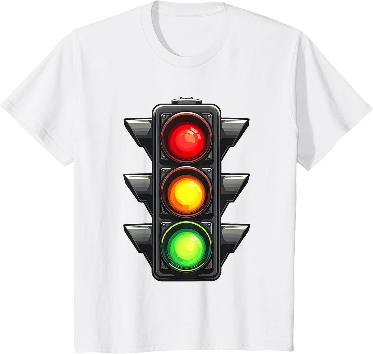 Traffic Light Shirt Adult Kids Traffic Light Costume T-Shirt - White