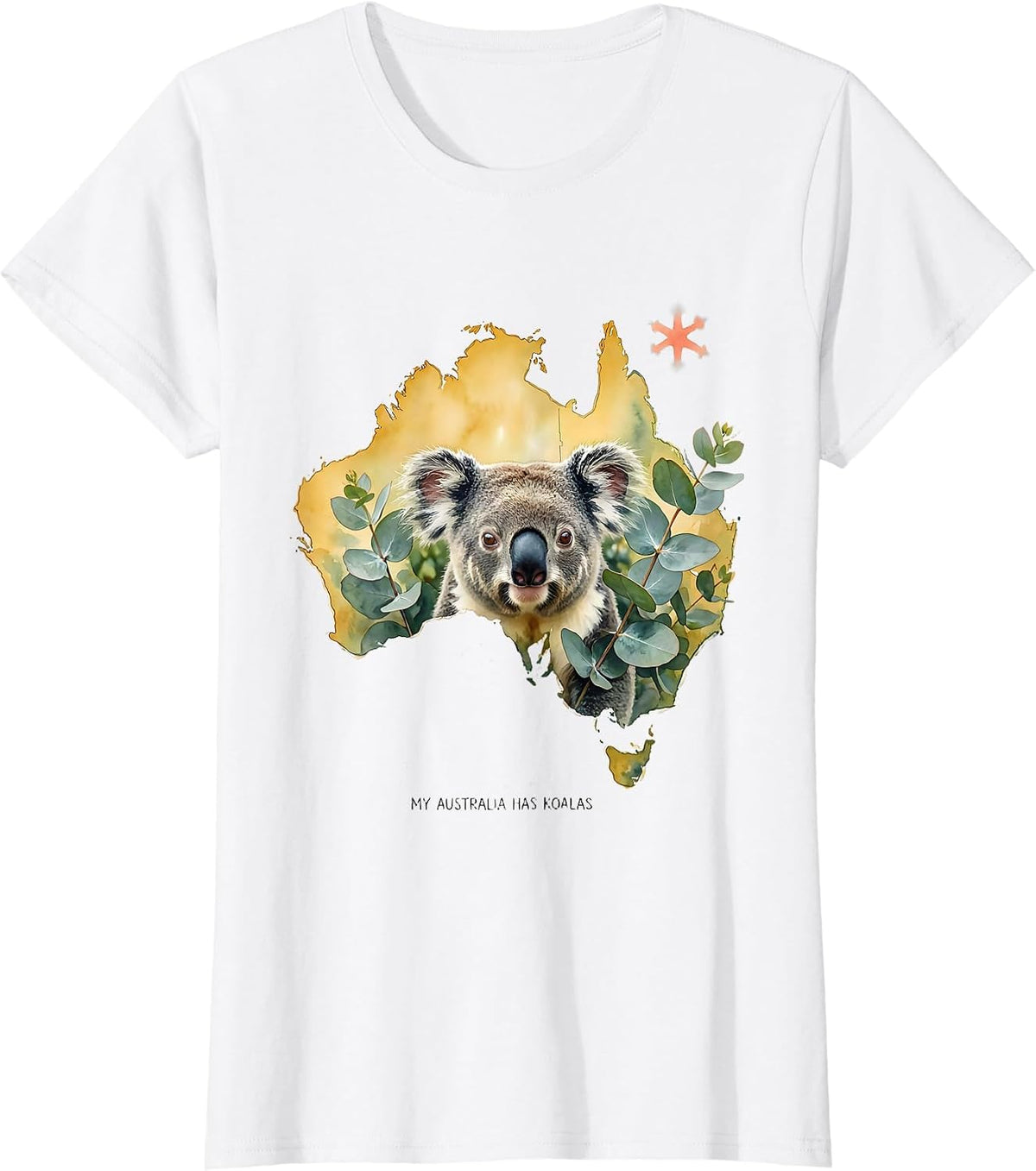 My Australia Has Koalas Watercolor Kangaroo Koala Animal T-Shirt - White