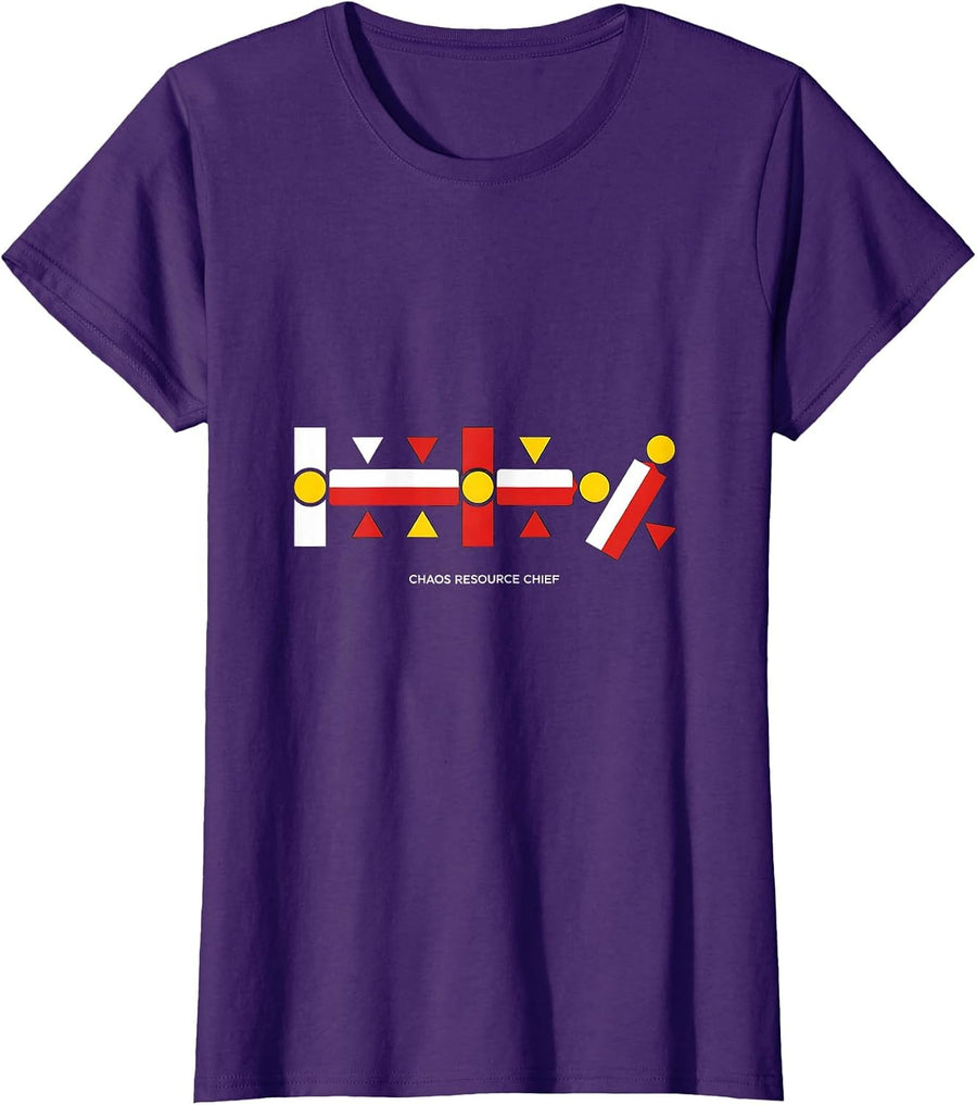 Women's Chaos Resource Chief Bauhaus Modernist Funny Chaos T-Shirt - Purple