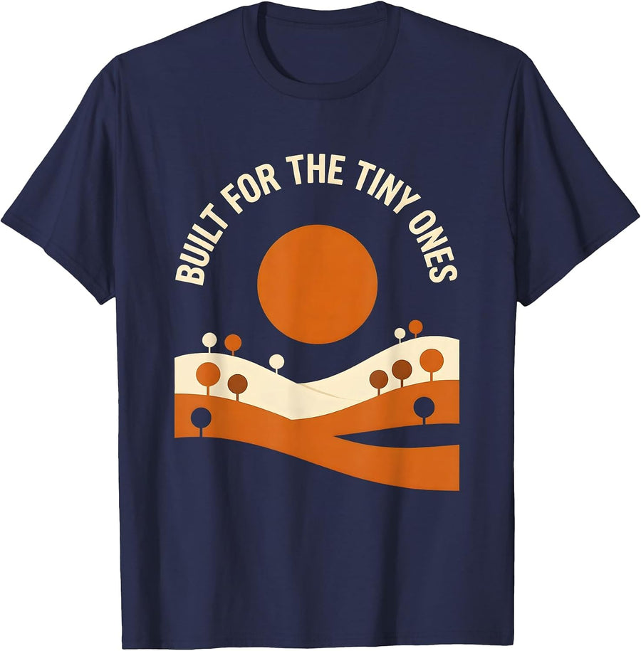Built for the Tiny Ones Preschool Teacher Design T-Shirt - Navy Blue