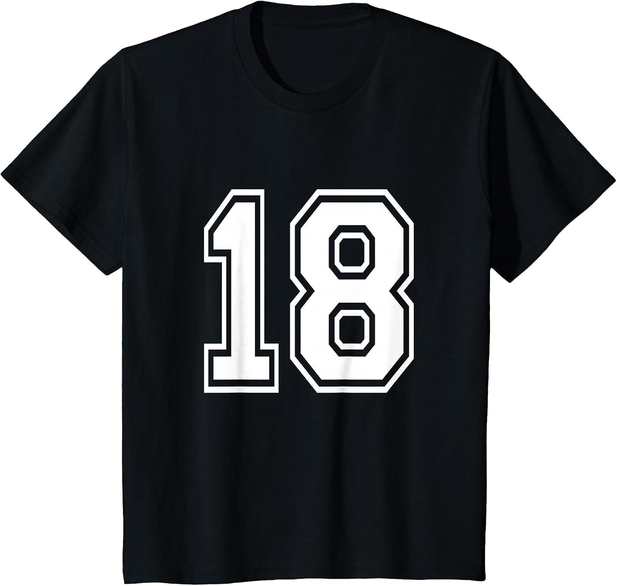 Number 18 Varsity Sports Team Jersey 18th Birthday 18 Years T-Shirt - Black