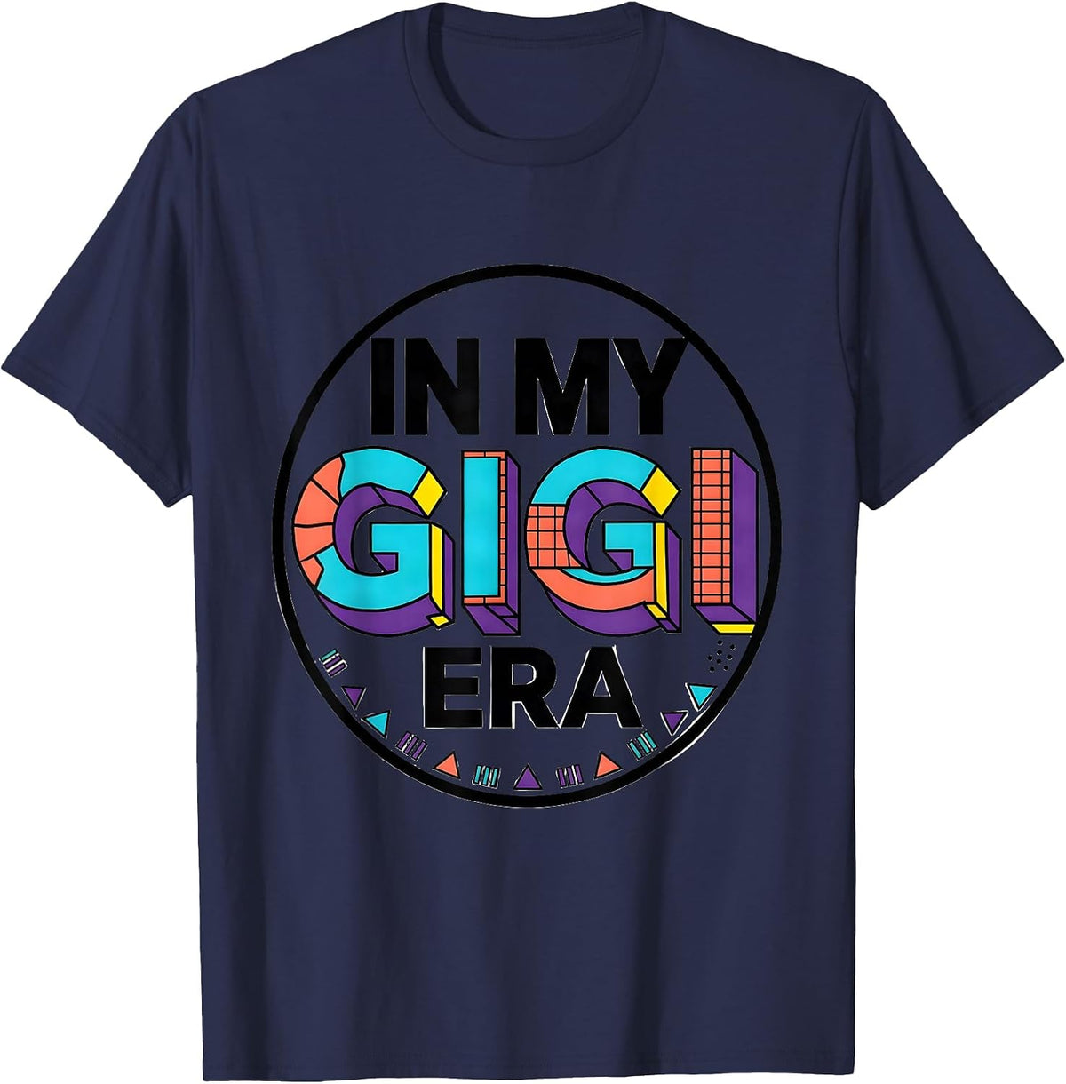 In My Gigi Era Groovy Retro Mothers Day Gigi Grandma T-Shirt - Navy Blue