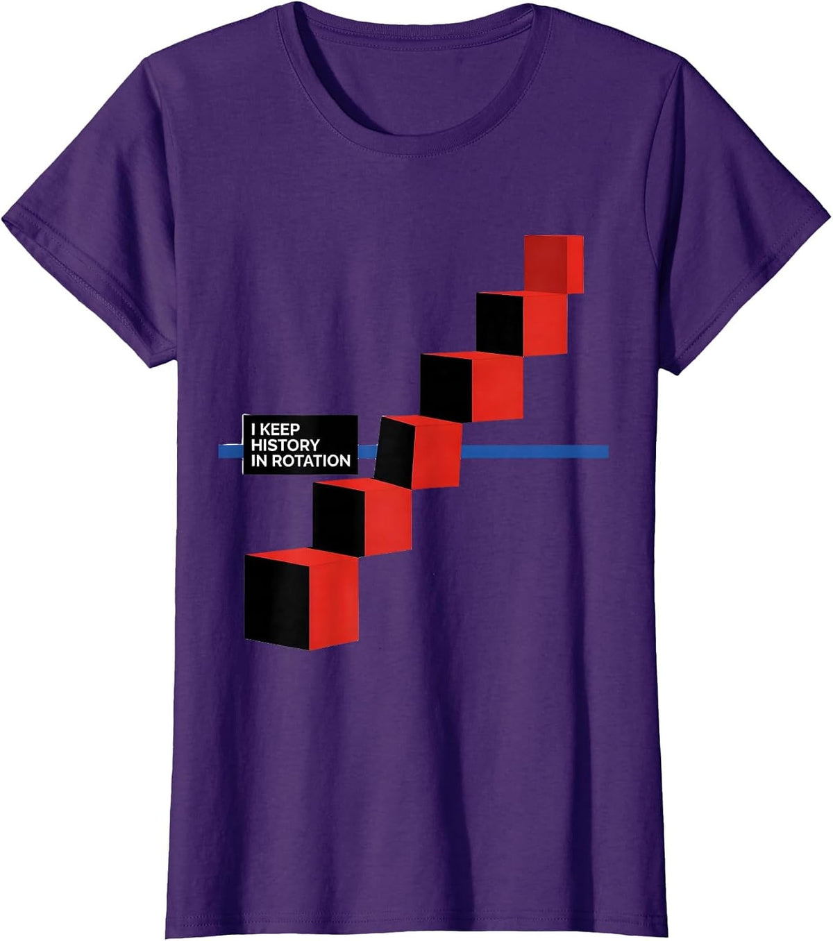 Women's I Keep History In Rotation Bauhaus Modernist History Teacher T-Shirt - Purple