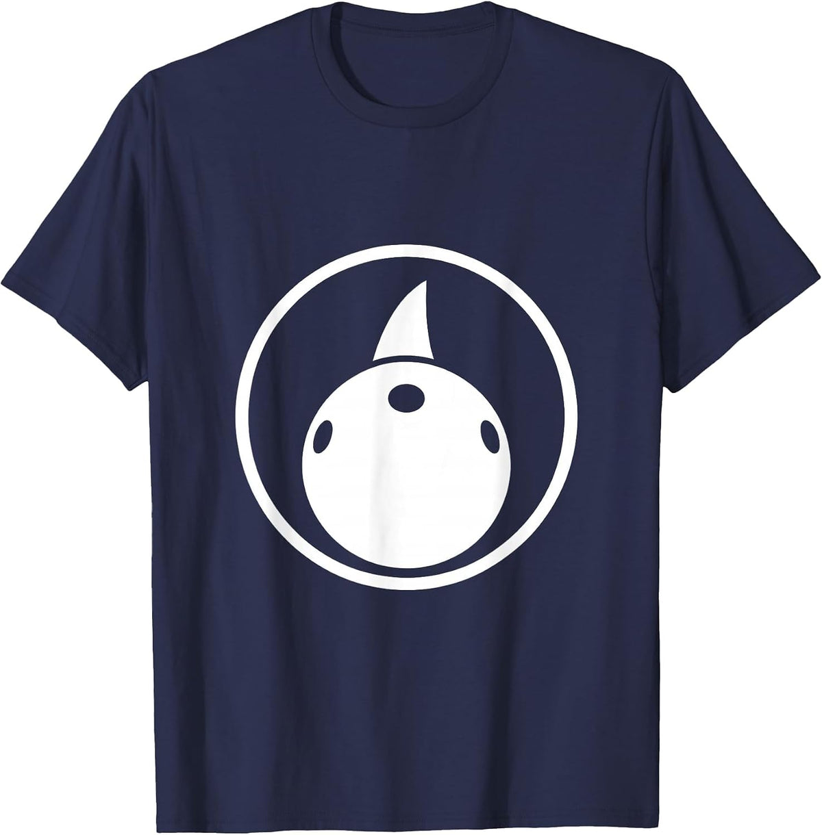 Shark Fin Bowling Ball Funny Bowling Graphic T-Shirt - Navy Blue