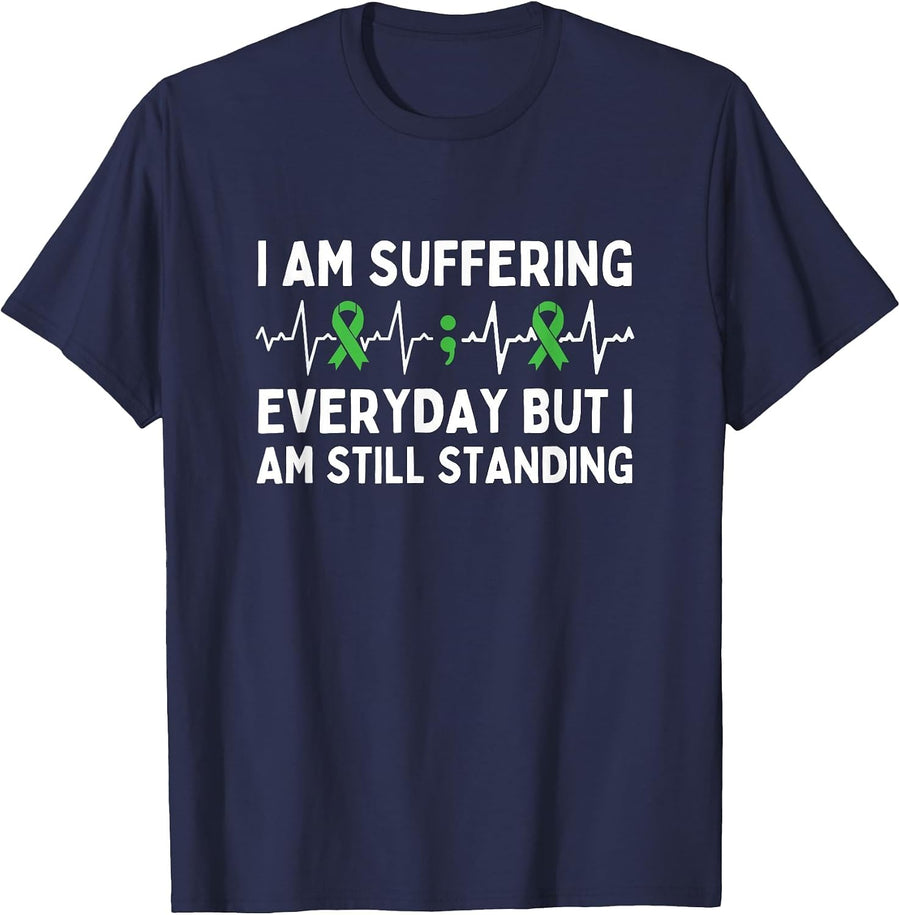 Mental Health Warrior Semicolon Depression Awareness T-Shirt - Navy Blue