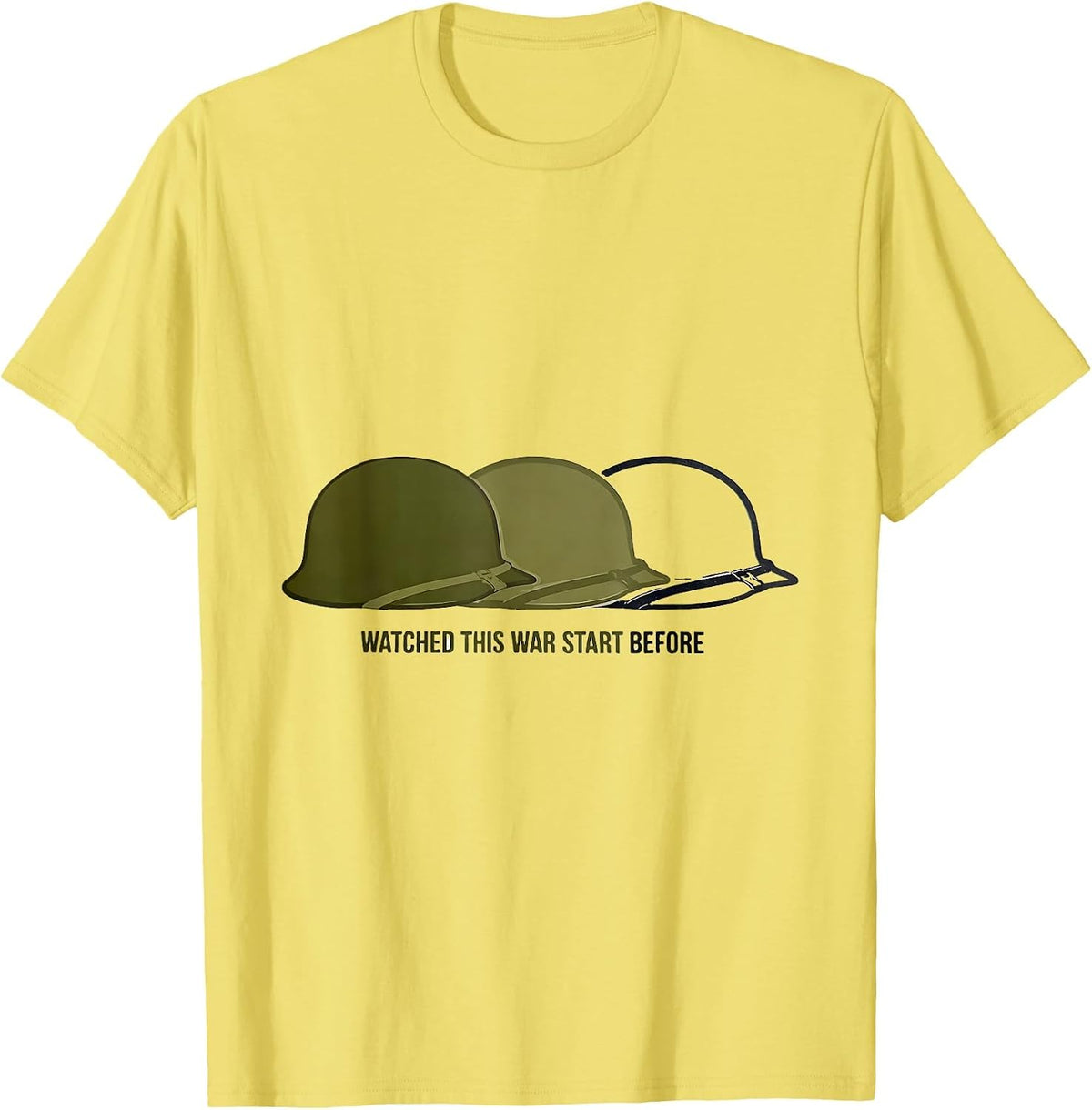 Men's Watched This War Start Before Funny History Buff WW1 Teacher T-Shirt - Lemon Yellow