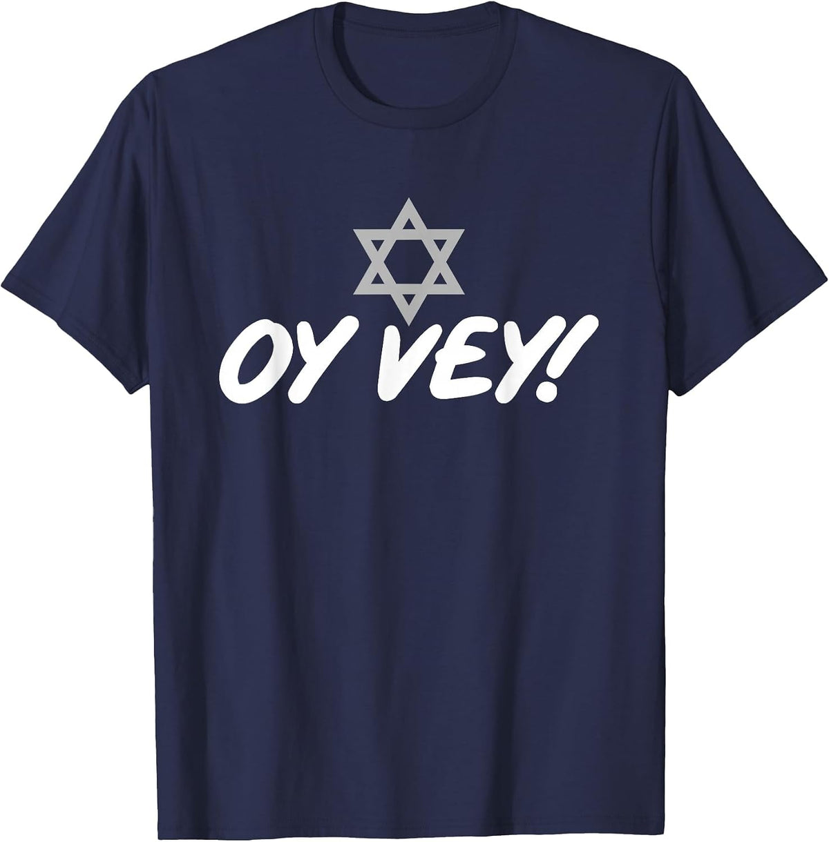 Oy Vey Funny Jewish T-Shirt with Star of David T-Shirt - Navy Blue