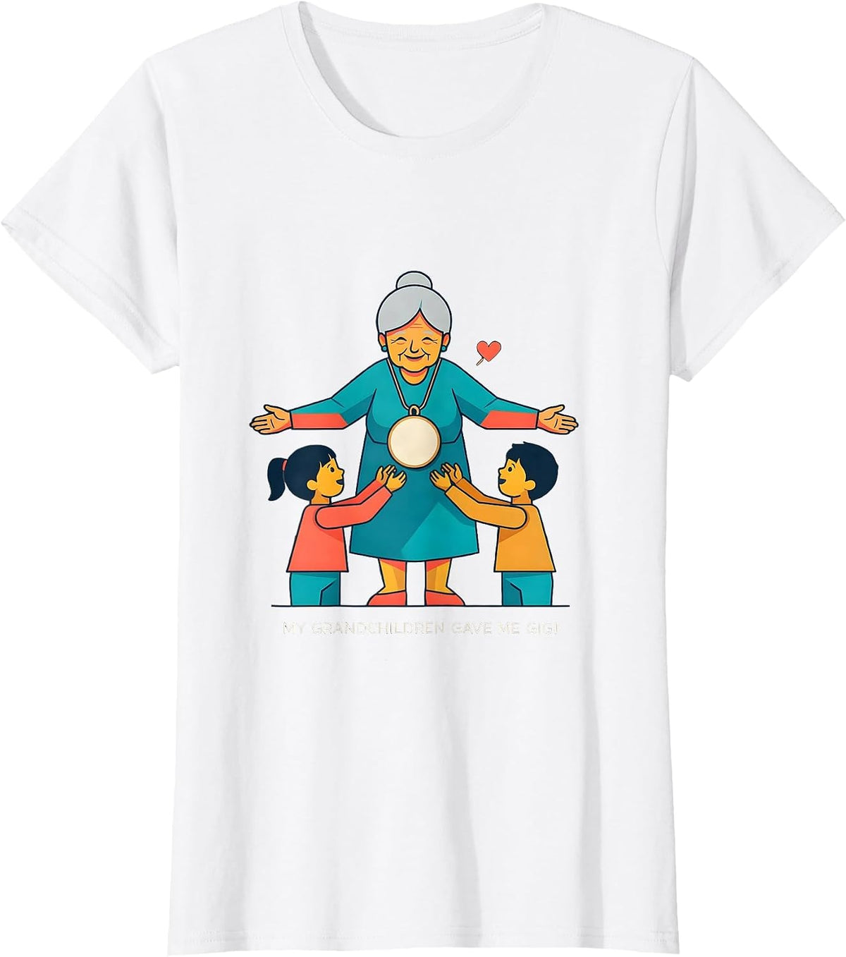 Women's My Grandchildren Gave Me Gigi Sentimental Grandma Gift T-Shirt - White