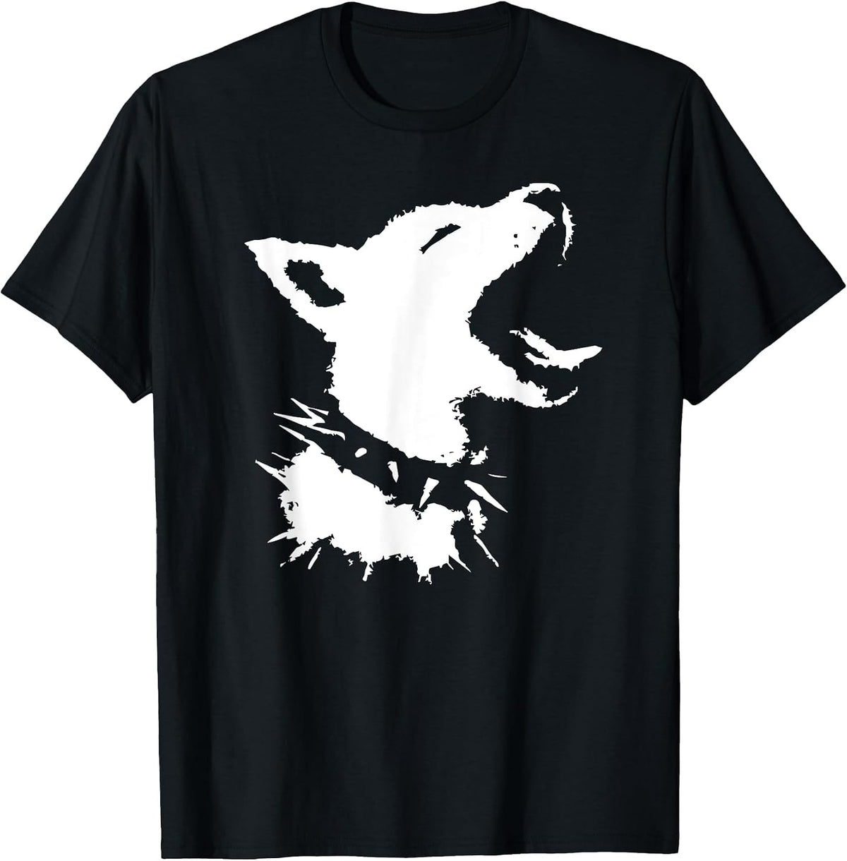 Dog Skull Punk Y2k Cute Creepy Puppy Goth Black Alt Gothic T-Shirt - Black