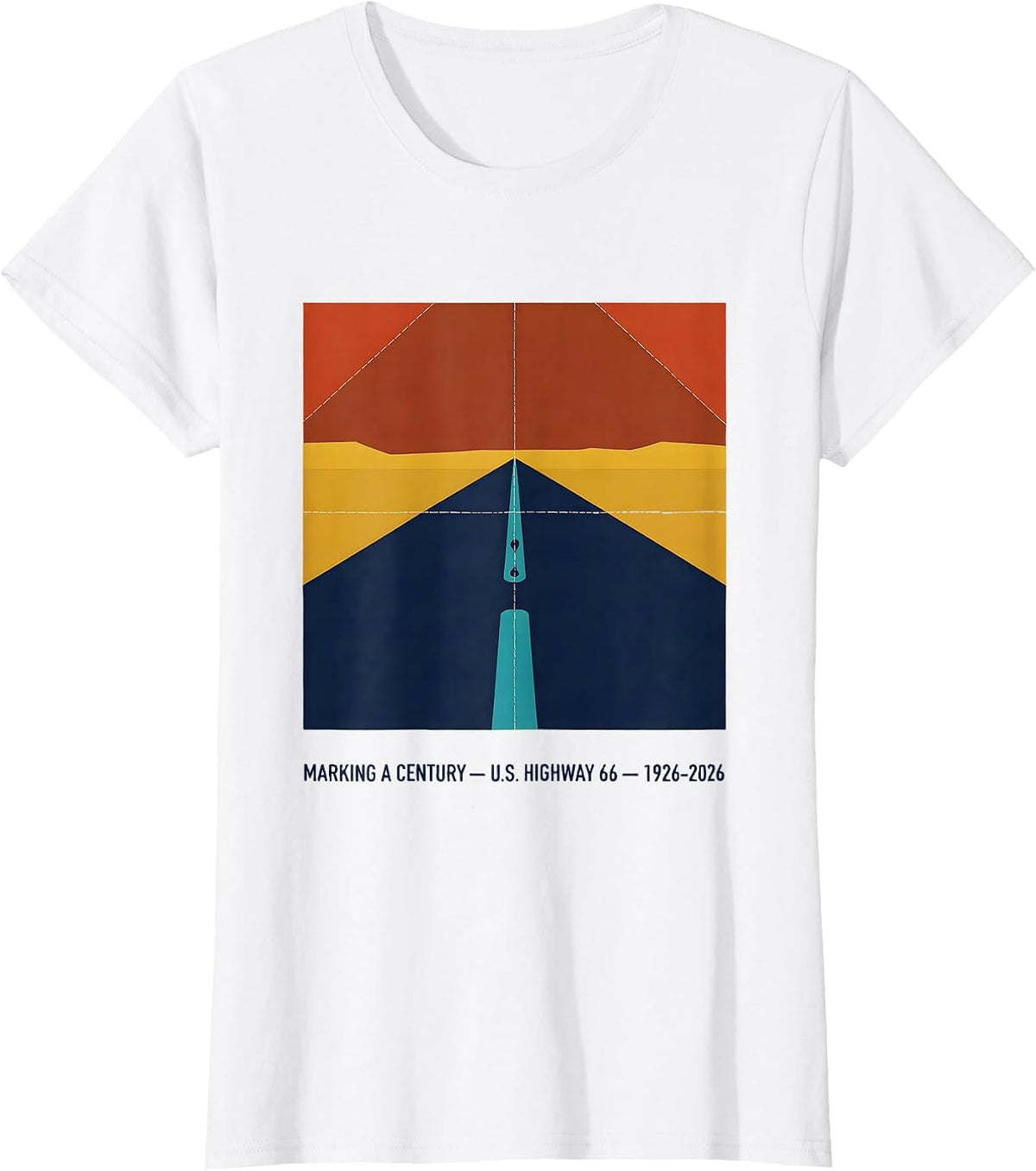 Women's Marking A Century — U.S. Highway 66 — 1926-2026 Vintage T-Shirt - White