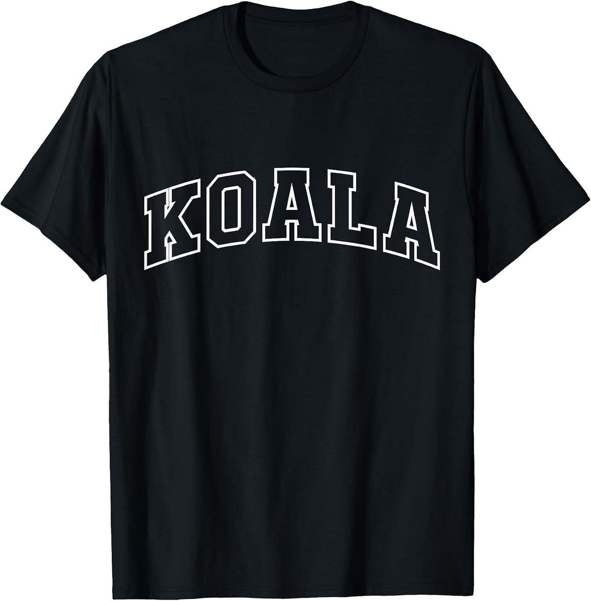 Koala Funny Athletic Lettering Costume Animal Lover T-Shirt - Black