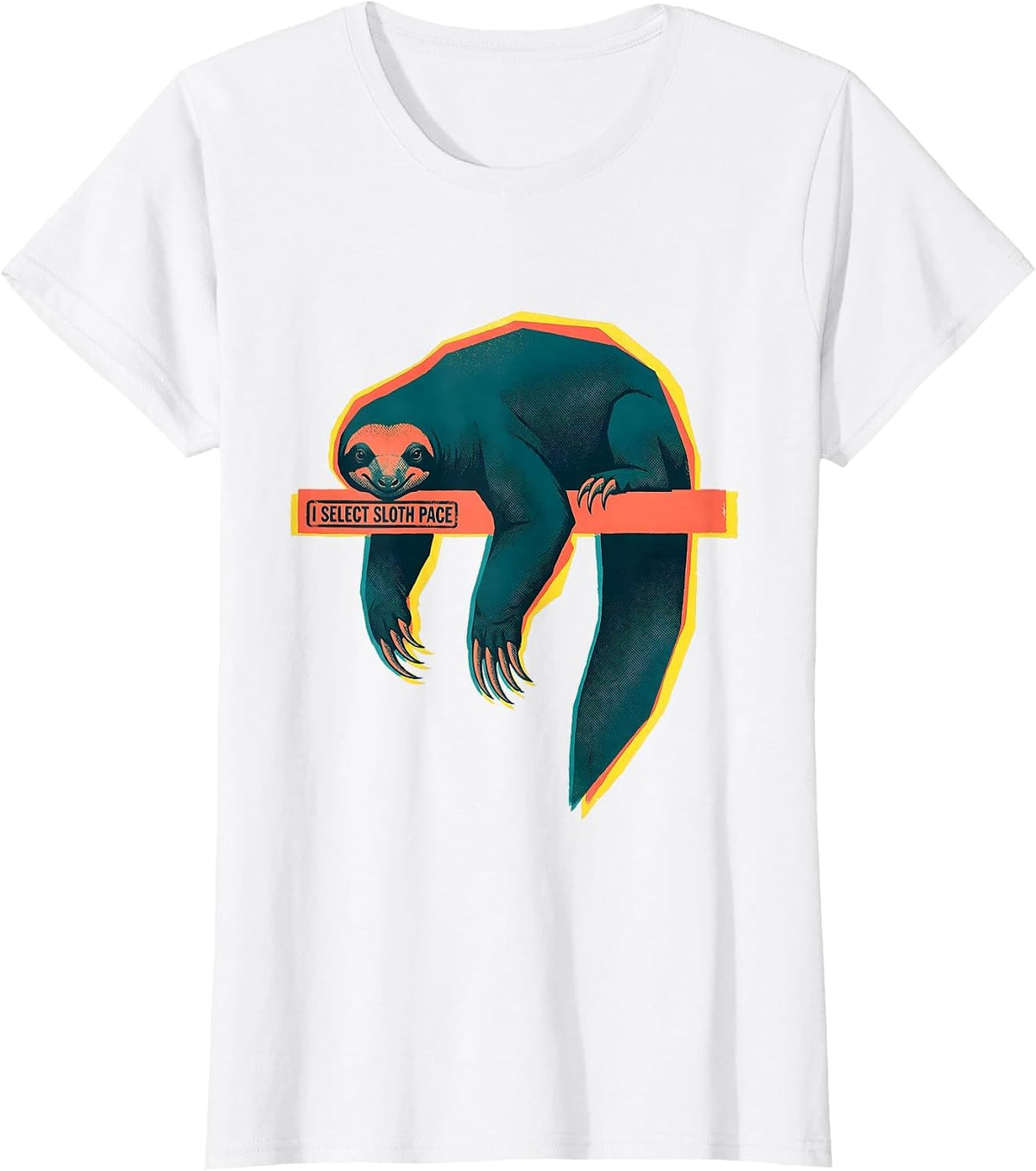 I Select Sloth Pace Funny Sloth Lover Gift Novelty Humor T-Shirt - White