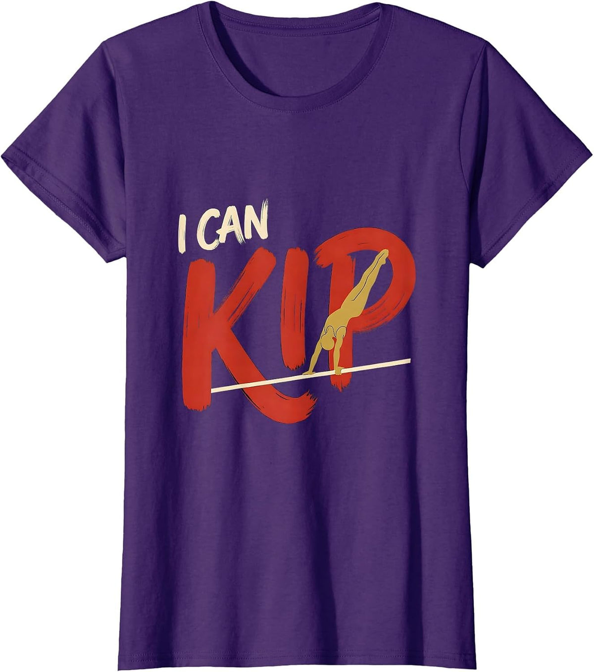 Women's I Can Kip Funny Gymnastics Gift for Kids and Teens T-Shirt - Purple